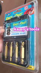 Bộ 4 mũi khoan hai mặt dùng để tháo gỡ bu lông ốc vít bị hư nhanh chóng tiện dụng thép vàng cao cấp LRT