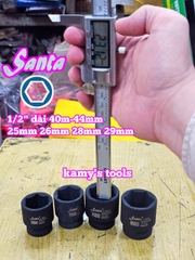 Đầu tuýp 1/2 inch đen Santa 25mm 26mm 28mm 29mm IM625 IM626 IM628 IM629