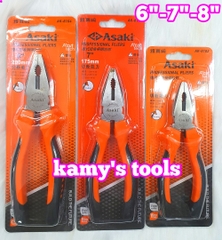 Kìm điện kiểu đức Asaki 6 inch 7 inch 8 inch AK-8102 AK-8103 AK-8104, kềm điện