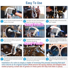 Cảo vam tháo lò xo xupap súp bắp 8 inch 2 ngàm kamytools