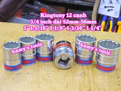 Đầu tuýp trắng 3/4 inch Kingtony 12 cạnh 1” 1-1/16” 1-1/8” 1-3/16” 1-1/4” inch 633032S 633034S 633036S 633038S 633040S