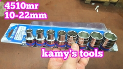 Bộ tuýp khẩu 1/2 inch 8 chi tiết 10-22mm Kingtony hệ mét 6 cạnh 4510MR 12 cạnh 4010MR hệ inch 12 cạnh 4010SR