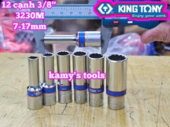 Đầu tuýp 3/8 inch 12 cạnh Kingtony 7mm 8mm 10mm 12mm 13mm 14mm 17mm 323007M 323008M 323010M 323012M 323013M 323014M 323017M
