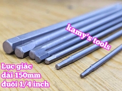 Mũi bắn siết vít lục giác 6 cạnh đuôi lục giác 1/4 inch dài 150mm thép S2 H1.5 H2 H2.5 H3 H4 H5 H6