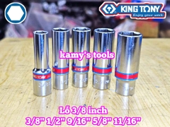 Tuýp 3/8 inch hệ inch 6 cạnh Kingtony cỡ 3/8 inch 1/2 inch 9/16 inch 5/8 inch 11/16 inch 323512S 323516S 323518S 323520S 323522S