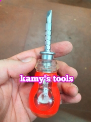 Tua vít lùn 2 đầu bake dẹp có lỗ tăng đơ dài ngắn cán nhưa 6.3mm, tô vít 2 đầu