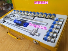 Bộ tuýp đầu khẩu 24 chi tiết 1/2 inch lục giác 10-32mm LS+ model LS111224