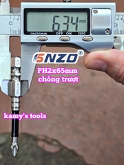 Đầu mũi bắn vít bake PH2 dài 65mm chống trượt SNZO SO-52206 (bán lẻ 1 cây)