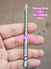 Mũi khoan đa năng bê tông sắt thép inox gỗ đá hoa cương dài 100mm Hoàng Nam 6mm 8mm 10mm