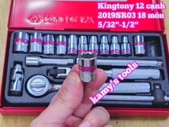 Bộ tuýp 1/4 inch 18 chi tiết hệ inch Kingtony 2019SR03 cỡ 5/32-1/2 inch