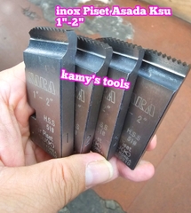 Dao tiện ren ống inox BSPT Asada Piset Ksu hiệu Sara 1/2-3/4, 1-2, 2 1/2-3 inch ren ống 21-27mm, 34-60mm, 49mm-90mm