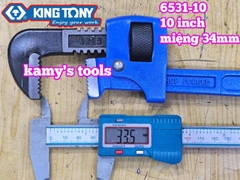 Mỏ lết răng Kingtony 10 inch 250mm 6531-10 mở miệng 34mm