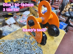3 tấn 3m Rùa kéo pa lăng Nitto chạy dầm I 90mm-140mm GCL-3