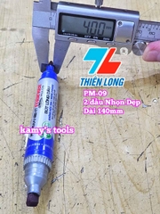 Bút lông dầu Thiên Long Permanent Marker 2 đầu dẹp và nhọn dài 140mm PM-09