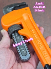 Mỏ lết răng Asaki AK-0634 dài 14 inch 350mm ngàm mở tối đa 50mm