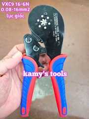 Kìm bấm cos pin tròn rỗng lục giác VXC9 16-6N Vnimax Contact dài 200mm 0.08-16mm2