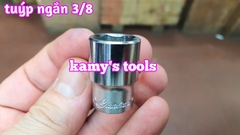 Đầu tuýp đầu khẩu ngắn 3/8 inch lục giác Standard chính hãng 8mm 10mm 12mm 13mm 14mm 17mm (lẻ từng cục)