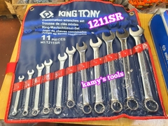 Bộ cờ lê vòng miệng hệ inch 11 chi tiết Kingtony 1211SR 1/4-15/16