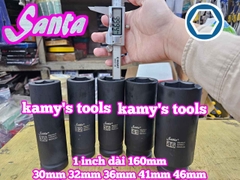 Đầu tuýp 1 inch Santa đen dài 160mm cỡ 30mm 32mm 36mm 41mm 46mm IMX530 IMX532 IMX536 IMX541 IMX546