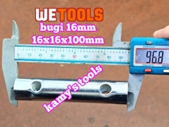 Cây cần tuýp điếu mở bugi 2 đầu 16mm không ron cao su Wetools WT-201616B