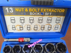 Bộ tuýp tháo mở ốc vít hư gãy bulong bị biến dạng tuôn răng toét đầu 14 chi tiết 1/4-3/4 (6.35mm-19mm)