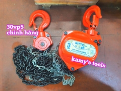 Pa lăng xích kéo tay Nitto 3 tấn 3m (3 mét) 5m (5 mét) model 30VP5 loại CB-II xích đóng logo G80 chính hãng cao cấp