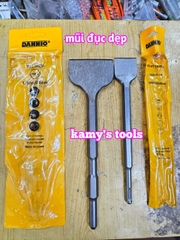 Mũi đục bê tông dẹp bản 40mm 80mm đuôi gài đuôi lục giác dài 250mm 285mm Dannio
