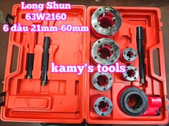 Bộ dụng cụ taro ren ống sắt bằng tay tạo ren ngoài Long Shun 63W2160 gồm 6 đầu 21mm 27mm 34mm 42mm 49mm 60mm