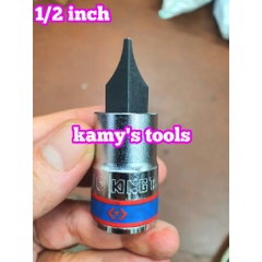 Đầu tuýp vít dẹp lỗ 1/2 inch Kingtony 8mm 10mm 12mm 14mm 16mm model 402208 402210 402212 402214 402216