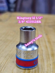 Đầu tuýp trắng 6 cạnh lỗ 1/2 inch cỡ 3/8 inch Kingtony 433512SR