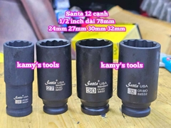 Tuýp 1/2 inch đen dài BÔNG 12 cạnh dài 78mm Santa 23mm 24mm 27mm 30mm 32mm IM523 IM524 IM527 IM530 IM532