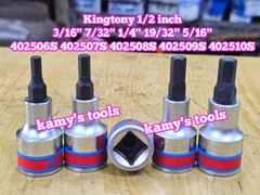 Tuýp lú đầu lục giác lỗ 1/2 inch Kingtony cỡ 3/16 7/32 1/4 19/32 5/16 inch 402506S 402507S 402508S 402509S 402510S