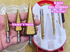 Mũi khoan tháp tầng đa năng chuôi lục giác 6 chi tiết Sagi SG-SDBS6P