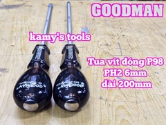 Tua vít đóng Goodman bake PH2 dẹp 6mm dài 200mm P98+6x200 P98-6x200