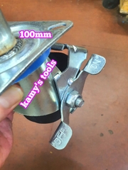 Bánh xe giàn giáo có khóa bánh cao su đặc 4 inch 100mm xoay 360 độ