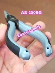 Kìm nhọn lệch tâm Fujiya cán đen xám AR-150BG cao cấp, kìm mỏ nhọn