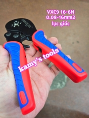 Kìm bấm cos pin tròn rỗng lục giác VXC9 16-6N Vnimax Contact dài 200mm 0.08-16mm2