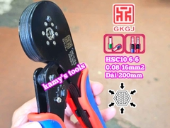 Kìm bấm cos pin tròn rỗng lục giác 0.08-16mm2 dài 200mm GKGJ HSC10 16-6