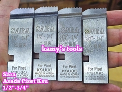 Dao tiện ren ống thép sắt tráng kẽm Asada Piset KSU hiệu Sara 1/2-3/4 inch 21-27mm hệ ren thông dụng BSPT