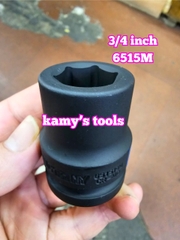 Tuýp 3/4 inch đen ngắn lục giác kingtony 16mm 17mm 18mm 19mm 20mm 21mm 651516M 651517M 651518M 651519M 651520M 651521M