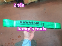 Dây cáp vải cẩu hàng bản dẹp 2 tấn, Hệ số 5:1, dài 1m-10m