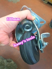 Bánh xe giàn giáo có khóa bánh cao su đặc 4 inch 100mm xoay 360 độ