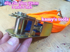 Dây cảo chằng hàng tăng đơ bản 25mm dài 3m (3 mét) và 5m (5 mét), dây cảo hàng, dây chằng hàng