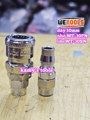 Bộ nối nhanh hơi khí nén dùng cho dây hơi 10mm 30SN 30PN Wetools WT-30SN WT-30PN