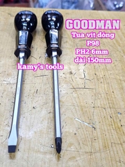 Tua vít đóng Goodman bake PH2 dẹp 6mm dài 150mm P98+6x150 P98-6x150