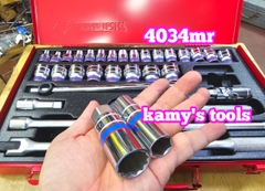 4034MR bộ tuýp 1/2 inch 12 cạnh Kingtony 33 chi tiết hệ mét 8mm-30mm