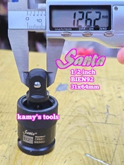Đầu tuýp nối lắc léo đen gật gù xoay 360 độ Santa 1/2 inch dài 31x64mm BIEN92