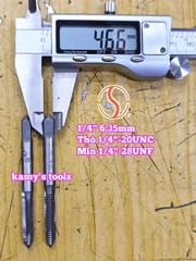 Bộ taro hệ inch tạo ren trong 1/4 inch (6.35mm) Shanghai bước ren thô và mịn 1/4-20 UNC 1/4-28 UNF
