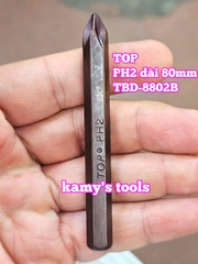 Mũi vít đóng bake 4 cạnh PH2 8mm 5/16 inch dài 80mm TOP model TBD-8802B