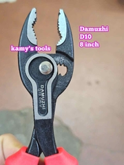 Kìm 2 lỗ điều chỉnh vặn bulong tán đầu ốc vít dài 8 inch 205mm miệng mở 4-22mm DAMUZHI DMZ-D10